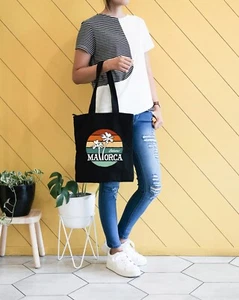Stoffbeutel Baumwolle Tasche Jutebeutel Mallorca Fun Print Touristen Reise Logo - Picture 1 of 4
