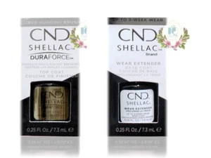 Set - 2 - CND Shellac Wear Extend Base Coat + Duraforce Top Coat 0.25 oz each - Picture 1 of 1