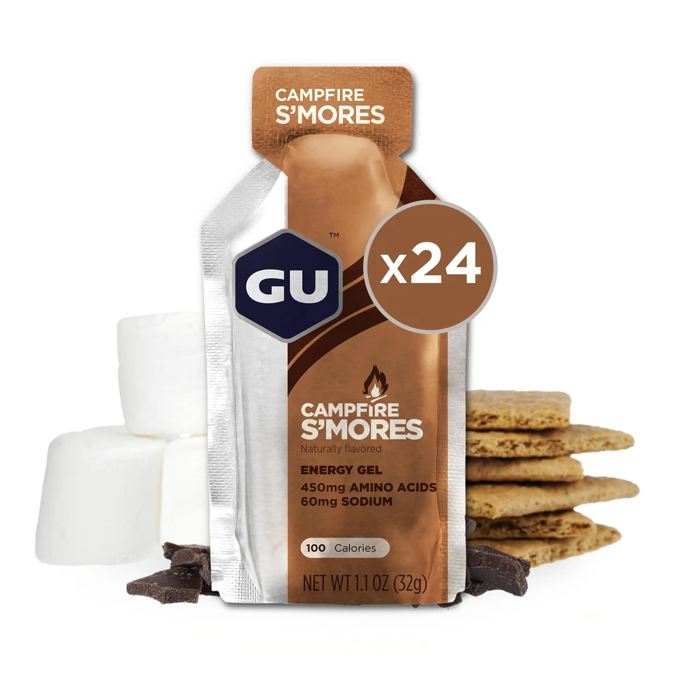 GU Energy Gel Campfire S'mores 24 Pack Sports Nutrition for Endurance Athletes - Image 1 of 4