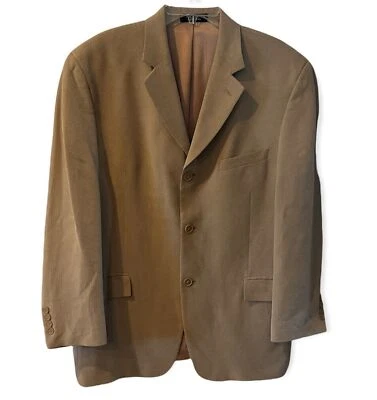 Chaqueta Gianfranco Ruffini Para Hombres 42 Blazer Corto Taupe Tencel Texturizado Abrigo Deportivo Foto 1 de 4
