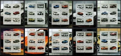 BUJUMBURA AÑO 2018 LOTE DE 10 MINI SÁBANAS COCHES DE LUJO, EMISIÓN PRIVADA, MNH Foto 1 de 4