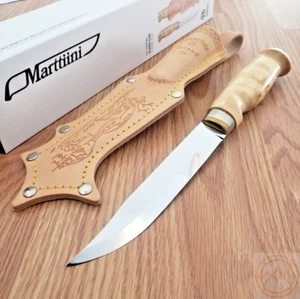 Marttiini Lynx 139 Fixed Knife 4.88" Stainless Steel Blade Curly Birch Handle - Picture 1 of 5