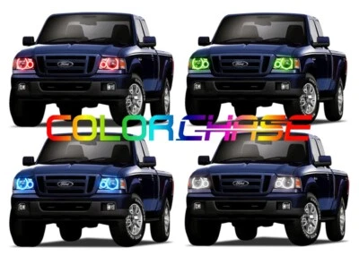 Color Chasing LED Headlight Flow Halo kit for Ford Ranger 01-11 - Image 1 of 4