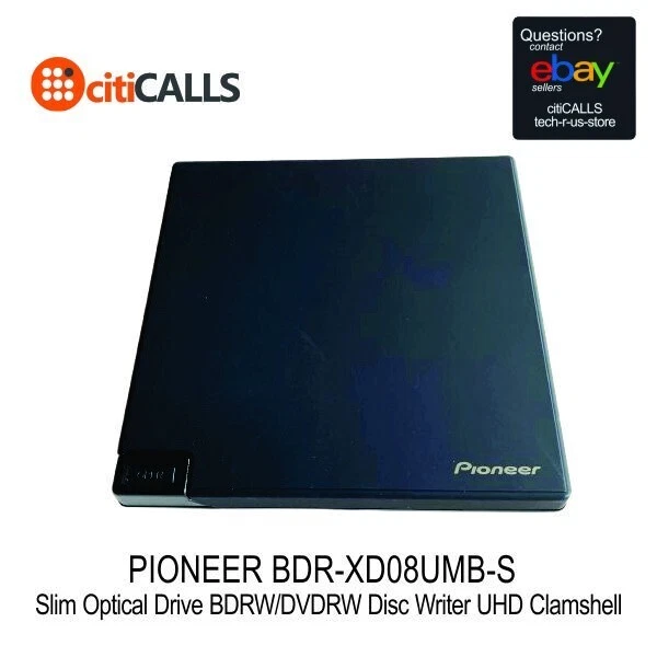 Pioneer BDR-XD08UMB-S Blu-Ray Writer 4K-UHD USB 3.2 Gen1 (USB Type-C) 2.0 Slim