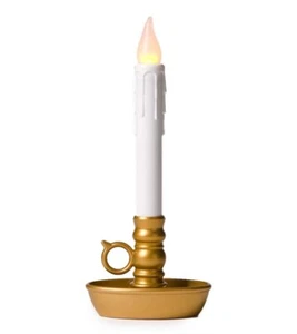 NEW PLOW & HEARTH Battery Operated Colonial Window Candle Timer Antique Gold - Picture 1 of 3