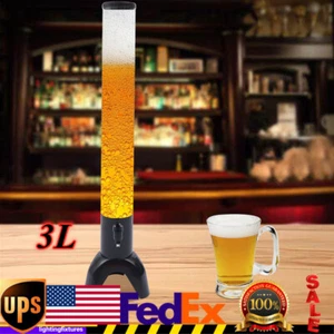 Beer Tower Dispenser with Stainless Steel Tap and Individual Ice Tube 3L/100oZ - Picture 1 of 12