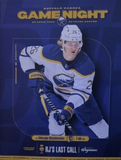 2021-22 Buffalo Sabres program 4/29/22 Dahlin cover Rick Jeanneret Last Call