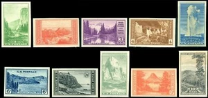 Special Printing #756-765 National Park Imperf Set No Gum As Issued MNH - Picture 1 of 4