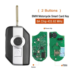 For BMW Motorcycle Smart Key Smart Remote Card Key 8A Chip 2 Buttons 433.92 MHz - Picture 1 of 7