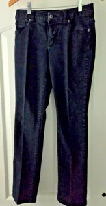 Chico's Platinum Denim Womens Cotton Blend Straight Leg Jeans Size 00 Black - Picture 1 of 5