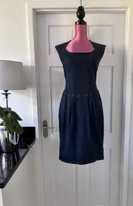 SPORTMAX - MAX MARA - dunkelblaues ärmelloses Stretch-Jeanskleid Gr. 10 - Bild 1 von 8