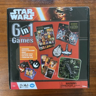 Disney Star Wars 6-in-1 Board Games 2015 Dominoes, Battle Matching, Bingo - Image 1 of 4