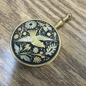 Vintage spanischer Toledo Damaszener 24k Gold Intarsien tragbarer Aschenbecher 2,5”x1,5”x0,5” - Bild 1 von 10