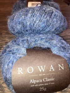 Rowan Alpaca Classic Yarn Shade 00195 Blue Super Soft Yarn Wool 4 X 25g Balls - Picture 1 of 4