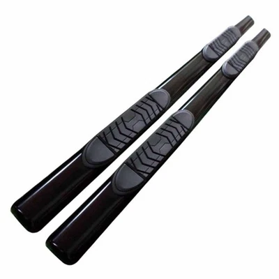 Black 5in Oval Straight w/2 Pads Step Nerf Bar for 05-19 Toyota Tacoma Crew Cab Foto 1 de 3