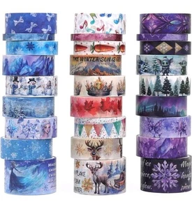 Weihnachten Washi Tape Set - 27 Rollen Dekoband mit Schneeflocke, Winter Washi - Bild 1 von 6