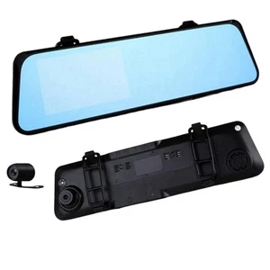 4.3" Rearview Mirror Monitor 1080P HD Video Dual Lens Driving Video Recorder - Picture 1 of 11