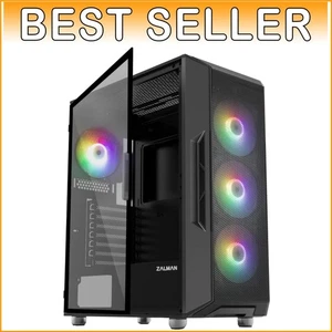 i3 NEO Black ATX Mid Tower Gaming Case with 4 RGB Fans for Ultimate Cooling - Afbeelding 1 van 11