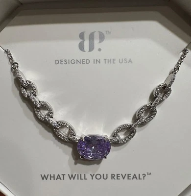 Collar de plata esterlina con alerta de unicornio Bomb Party NK99238 topacio lavanda circonita cúbica Foto 1 de 2