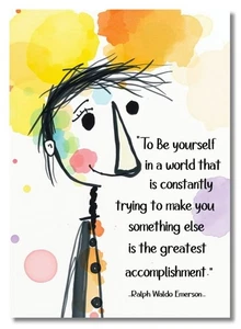 QUOTE EMERSON, TO BE YOURSELF IN A WORLD THAT IS CONSTANTLY... ART PRINT 5X7 - Picture 1 of 1