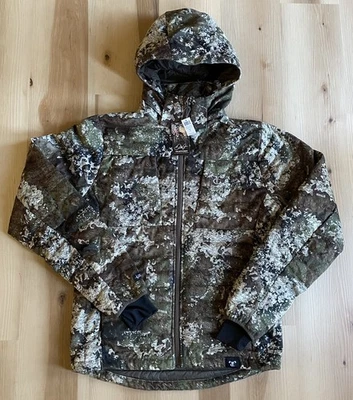 True Timber TrueSuede Down Jacket - Strata Camo Sz Medium Zip-Off Hood Bowhunter - Image 1 of 4