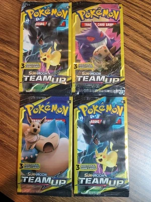 Sun Moon Team Up 3 cartas Booster Packs Nuevo LOTE de 4 packs Foto 1 de 2