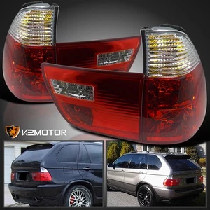 Fits 2000-2006 BMW X5 E53 Red/Clear Rear Tail Lights Brake Lamps Left+Right - Picture 1 of 10