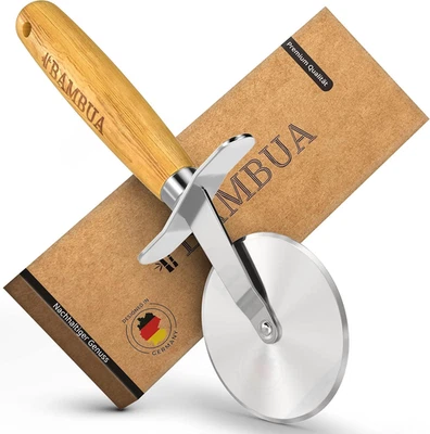 BAMBUA Pizzaschneider - [100% Plastikfrei] Pizzaroller Mit Edlem Bambusgriff - H - Bild 1 von 4