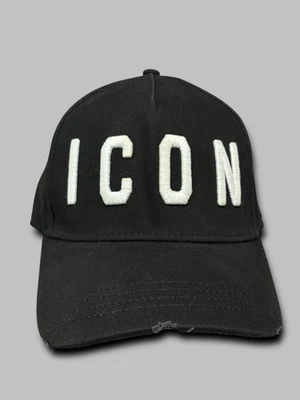 Gorra de béisbol negra con logotipo de icono Dsquared2 aspecto envejecido sombrero de algodón Y2k Foto 1 de 4
