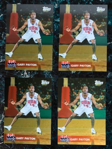 (4) Gary Payton Topps 2000 Team USA Gold Basketball Cards #24! SSP! RARE! NMT! - Picture 1 of 2