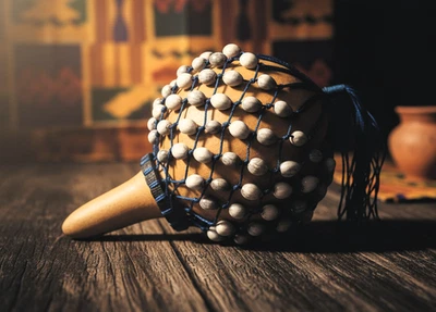 Shekere Shaker 6in 1 Handmade African Shaker percussion Children size Shakere - Image 1 of 4