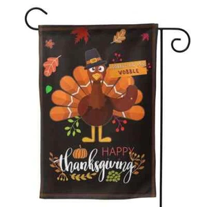 Thanksgiving Türkei doppelseitige Gartenflagge 12"" x 18"" Versand am selben Tag - Bild 1 von 3