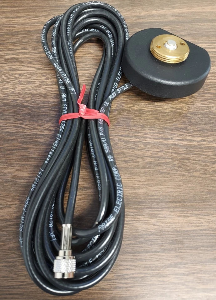 NIB  (lot of 10) Motorola Lip Mount -17ft blk RG58 w/mini UHF connect 0180355a88 - Image 1 of 4