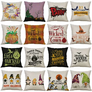 Funda de almohada Happy Halloween Gnomos truco o trato calabaza funda de cojín - Imagen 1 de 21