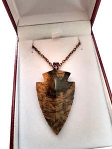 20" Beautiful Jasper Arrowhead Necklace & Gift Box #AN20 - Picture 1 of 1
