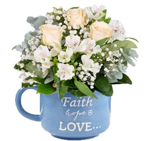 Faith Hope and Love Flower Mug (flowers not Included) - Picture 1 of 1