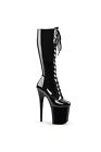 Pleaser USA Flamingo-2023 Black Patent Knee Boots IN-STOCK