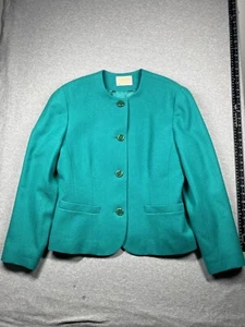 Pendleton Short Blazer 100% Virgin Wool USA Lined Velvet Buttons - Picture 1 of 6