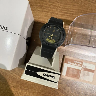 Casio AW-55 Data Bank Dual Time Rare Vintage Digital Watch NOS - Image 1 of 4