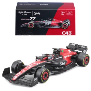 Bburago F1 Alfa Romeo Stake C43 #77 Vatteri Bottas w/Helmet 2023 1:43 Model