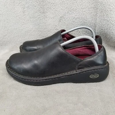 Chaco Shoes Womens Size 10 Zaagh Vibrum Gunnison Black Leather Slip On Loafers - Imagem 1 de 4