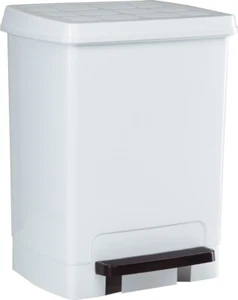 Cubo Pedal Plástico Blanco Cubo de Basureros EPI Residuos Oficina Inodoro Cocina 26 Litros - Imagen 1 de 1