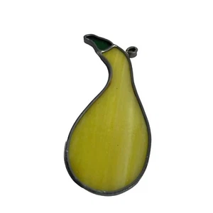 Vintage Stained Glass Sun Catcher Fruit & Vegetable Squash Leaded Glass Farmhous - Picture 1 of 7