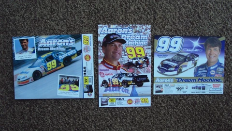 Lot of 3 diff - Michael Waltrip #99 " AARON'S DREAM MACHINE " NASCAR POSTCARD Cover