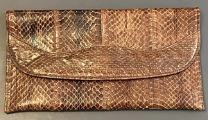 VINTAGE BRAUNE CLUTCH AUS ECHTEM SCHLANGENLEDER - Bild 1 von 4