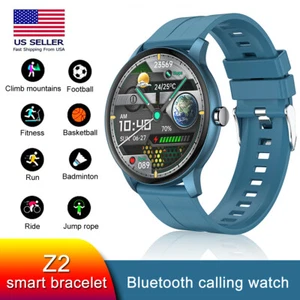 Bluetooth Talking Smart Watch Heart Rate Blood Oxygen Fitness Tracker Waterproof - Picture 1 of 19