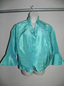 Ashley Stewart Open Front Jacket Plus Size 16 Womens Sea Foam Green NWOT - Picture 1 of 3