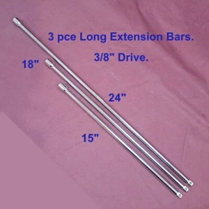 Extra Long 3/8" DRIVE EXTENSION BARS 3pc SET - BRAND NEW. - Picture 1 of 5