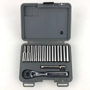 Vintage Craftsman USA 9-34782 12 Pc Metric 1/4" Drive Socket Ratchet Set 6 Point - Foto 1 di 11