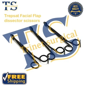 set of 3pcs Trepsat Facial Flap dissector scissors,10mm,15mm,20mm length Black - Picture 1 of 3